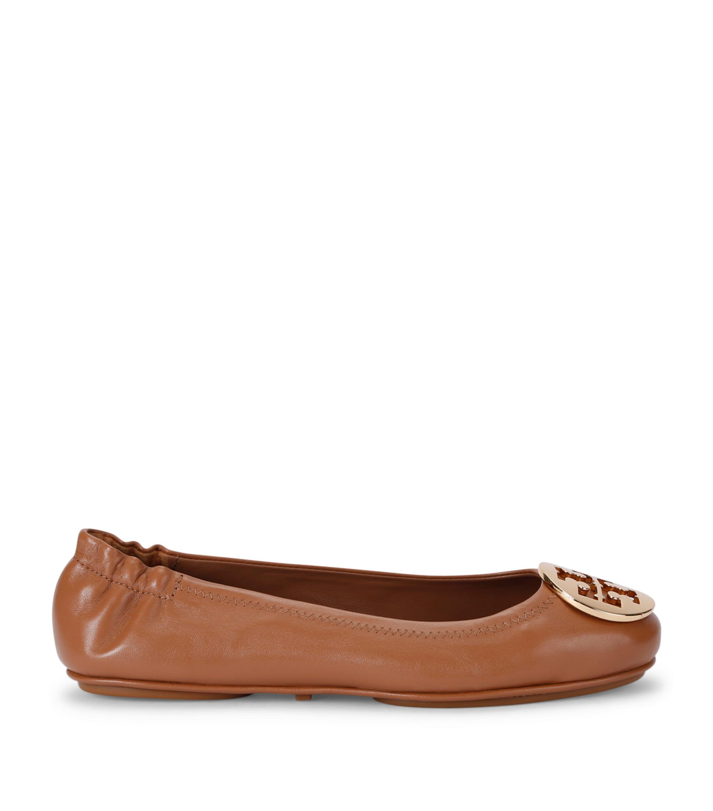 Tory Burch Leather Minnie Travel Ballet Flats by TORY BURCH