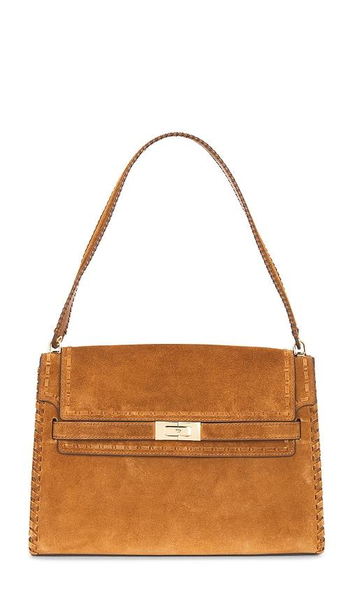 Tory Burch Lee Radziwill Suede Large Shoulder Bag in Tan by TORY BURCH