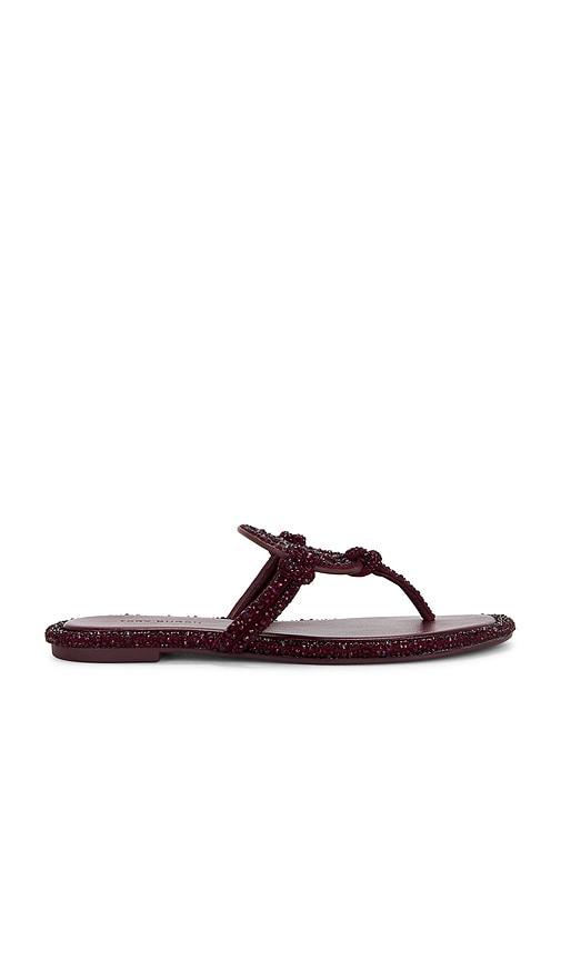 Tory Burch Miller Knotted Pave Sandal in Burgundy by TORY BURCH