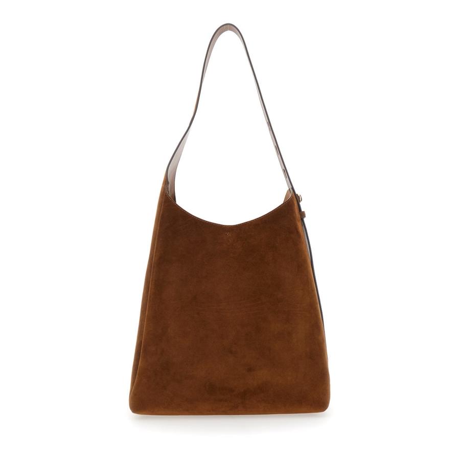 Tory Burch Romy Brown Shoulder Bag With Adjustable Shoulder Bag In Suede Woman by TORY BURCH