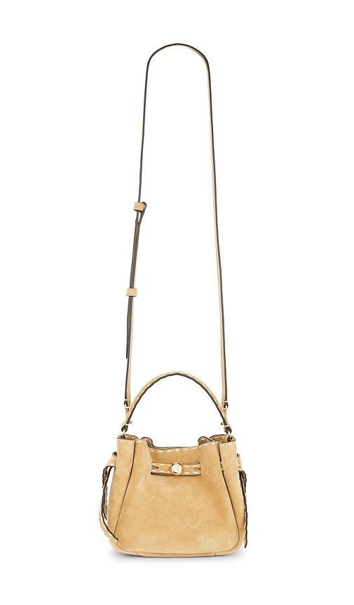 Tory Burch Romy Suede Pick Stitch Mini Bucket Bag in Tan by TORY BURCH