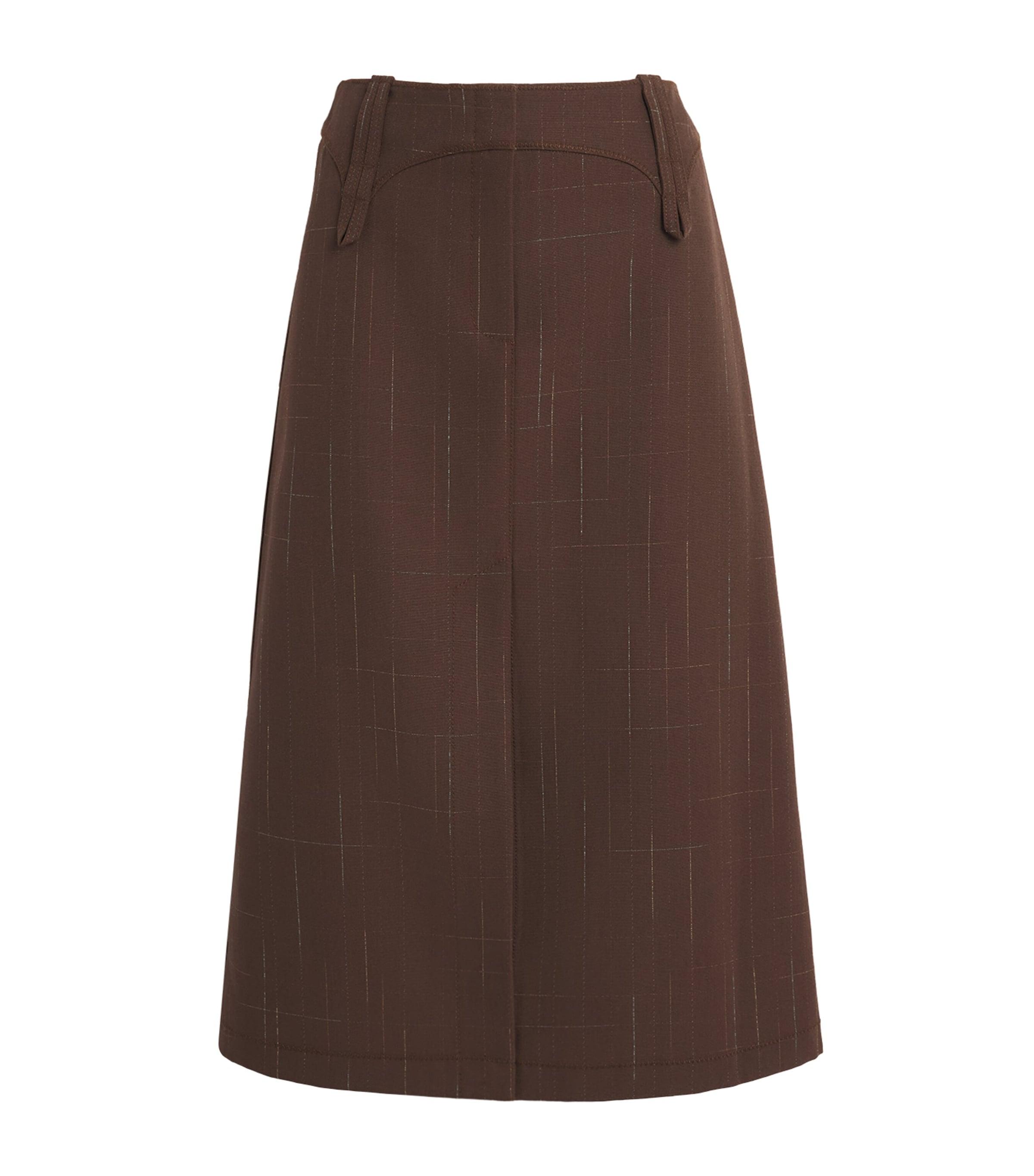 Tory Burch Stretch-Wool Midi Skirt by TORY BURCH