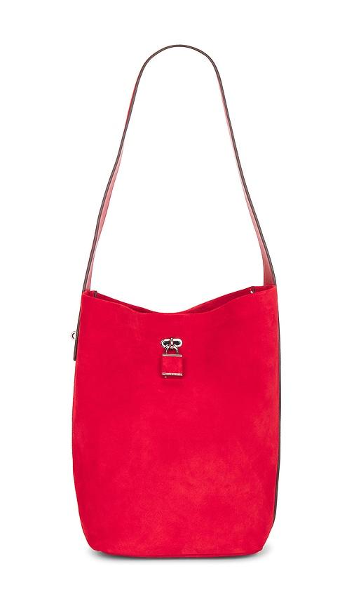 Tory Burch Suede Slim Bucket Bag in Red by TORY BURCH