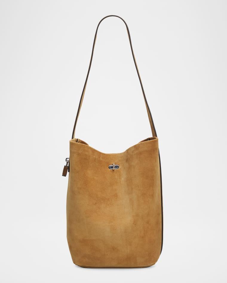 Turn-Lock Suede Bucket Bag by TORY BURCH