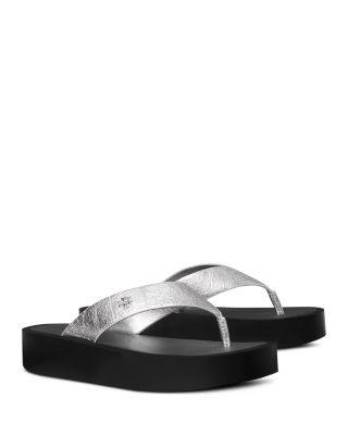 Women's Leather Platform Flip Flops by TORY BURCH