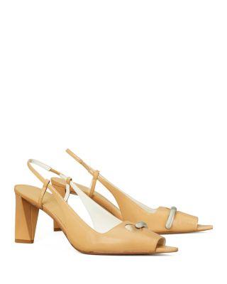 Women's Pierced Peep Toe Slingback Pumps by TORY BURCH