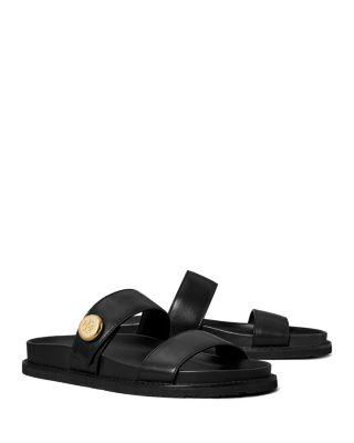 Women's Romy Sport Leather Slide Sandals by TORY BURCH