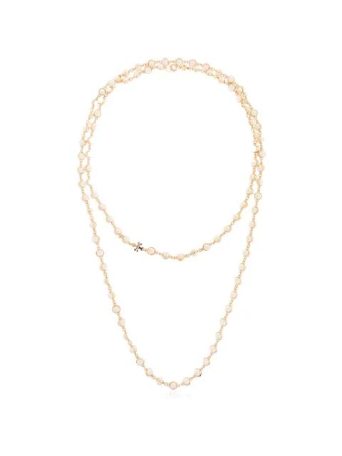 beaded logo necklace by TORY BURCH