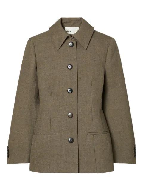 button wool jacket by TORY BURCH