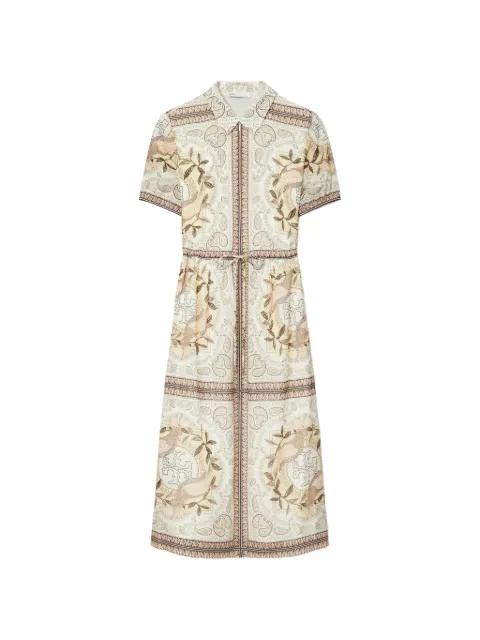 cinched cotton zip dress by TORY BURCH