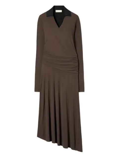 collared gathered dress by TORY BURCH