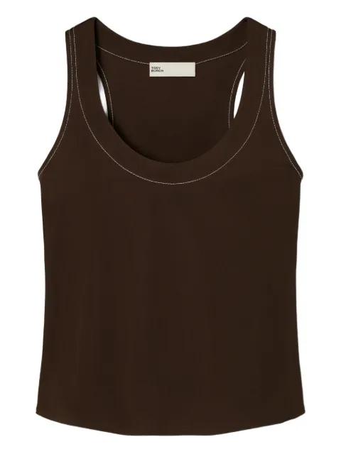 contrast-stitched tank top by TORY BURCH