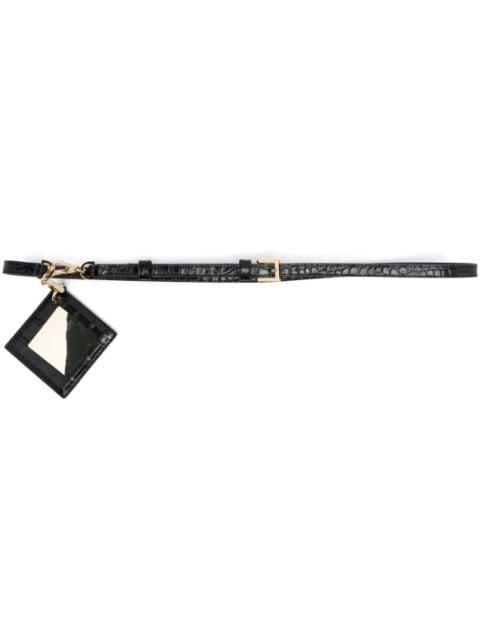 crocodile-embossed mirror belt by TORY BURCH