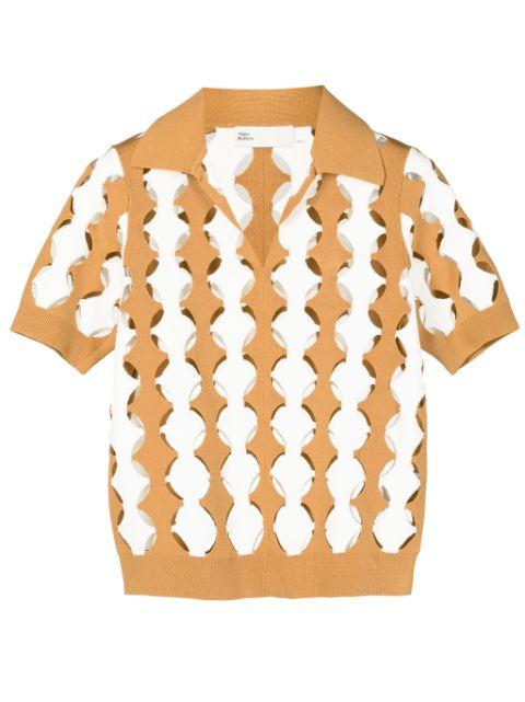 cut-out polo-collar T-shirt by TORY BURCH