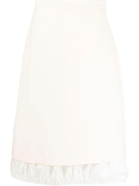 double-faced wool midi skirt by TORY BURCH