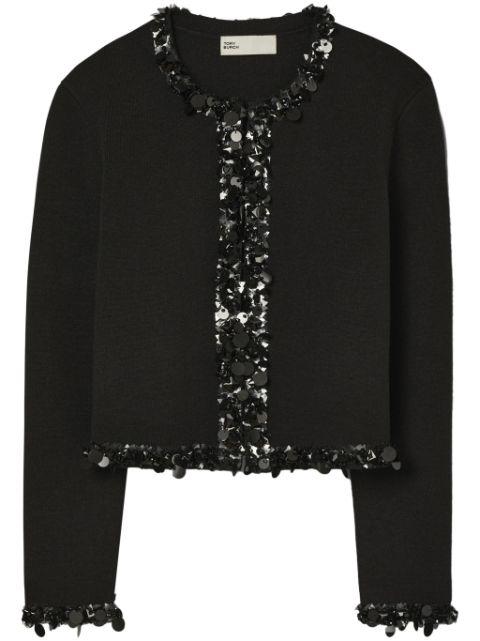 embellished cropped cardigan by TORY BURCH