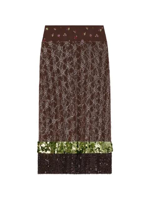 embellished lace skirt by TORY BURCH