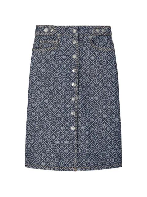 flared buttoned skirt by TORY BURCH