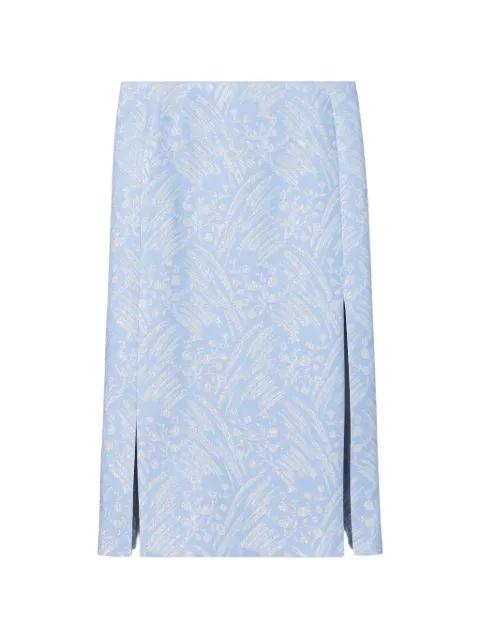 floral-jacquard metallic skirt by TORY BURCH
