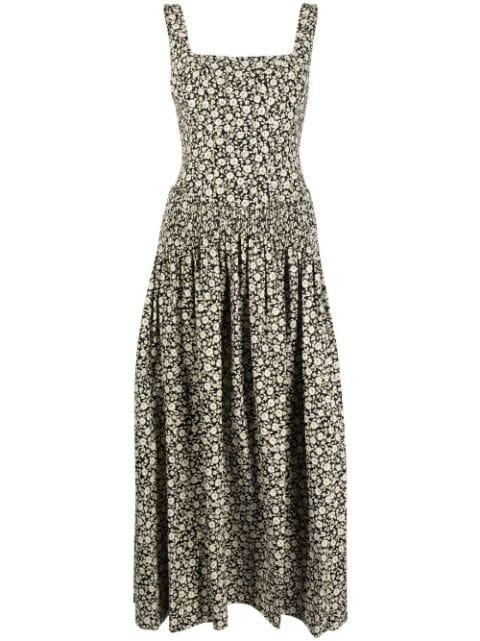 floral-print flared dress by TORY BURCH