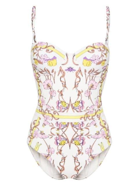 floral-print underwire swimsuit by TORY BURCH