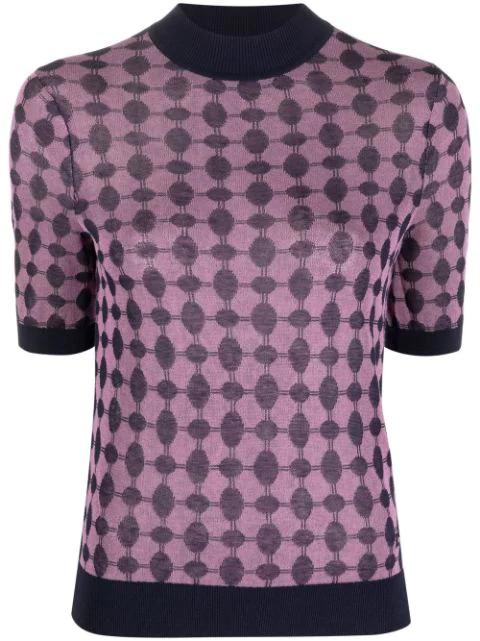 geometric-print short-sleeve jumper by TORY BURCH