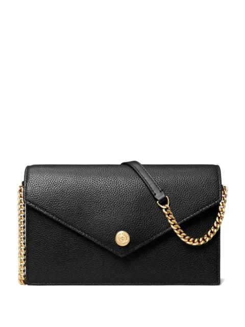 grained leather envelope clutch bag by TORY BURCH
