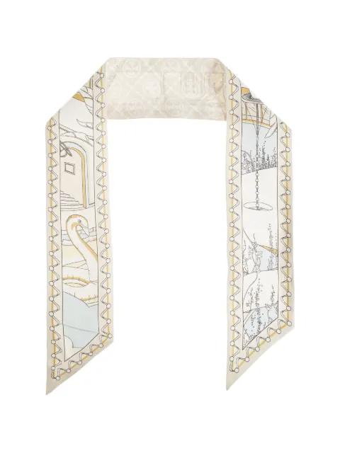 graphic-print silk scarf by TORY BURCH