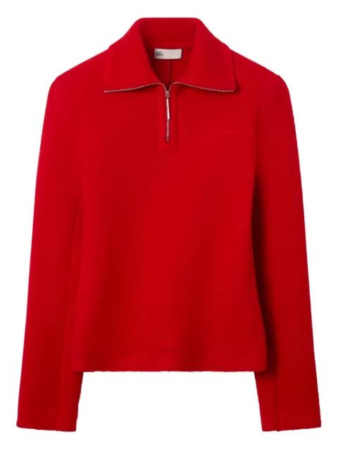 half-zip wool polo shirt by TORY BURCH