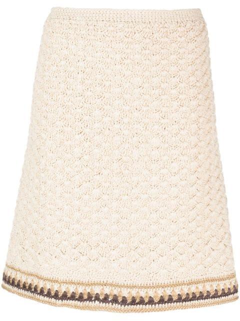high-waisted knitted skirt by TORY BURCH