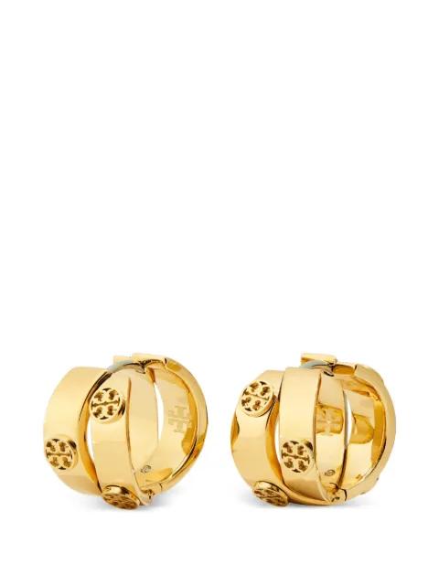 icon double hoop earrings by TORY BURCH