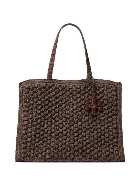 large Ella hand-crocheted popcorn tote bag by TORY BURCH