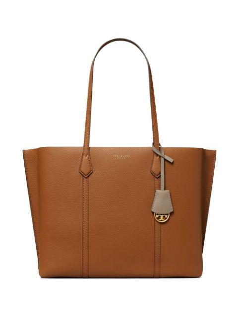 leather logo-print tote bag by TORY BURCH