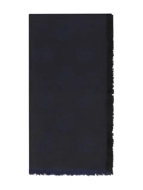 logo-pattern frayed-edge scarf by TORY BURCH