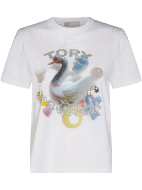 logo-print T-shirt by TORY BURCH