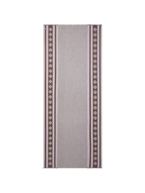 logo stripe oblong scarf by TORY BURCH