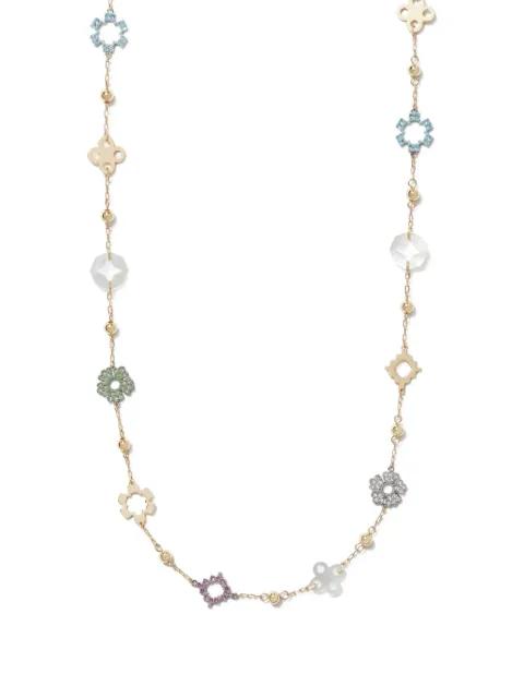 long Forget Me Not pavé necklace by TORY BURCH