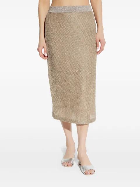 metallic midi skirt by TORY BURCH