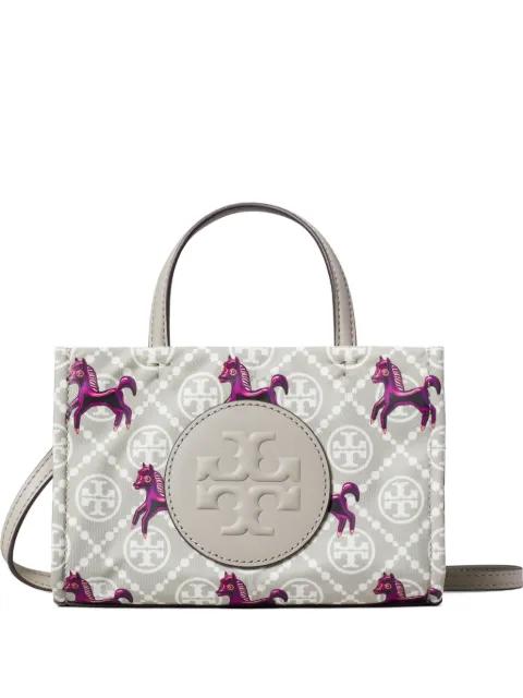 mini Ella horse-pattern logo tote by TORY BURCH