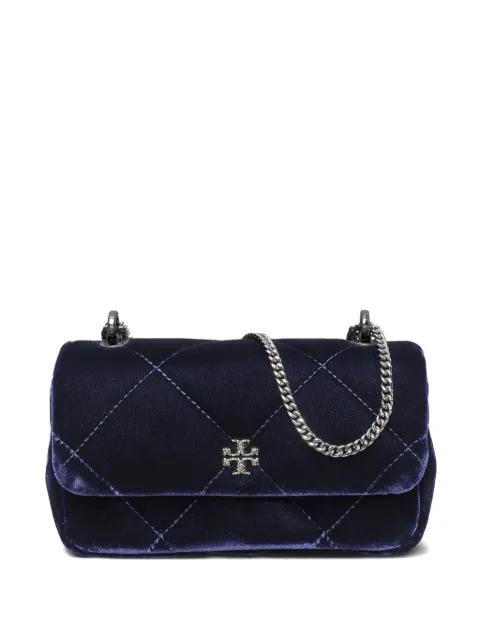 mini Kira diamond-quilted velvet cross body bag by TORY BURCH