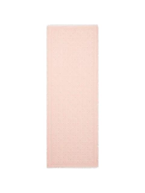 monogram frayed scarf by TORY BURCH