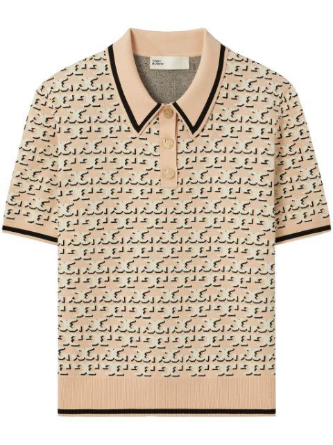 monogram jacquard polo top by TORY BURCH