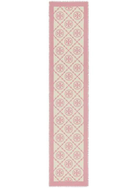 oblong double T-print scarf by TORY BURCH