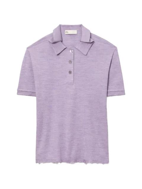 oversized silk polo shirt by TORY BURCH
