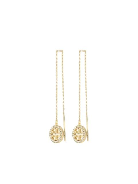 pavé threader earrings by TORY BURCH