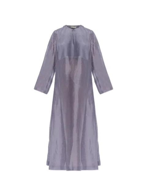 pleated button dress by TORY BURCH
