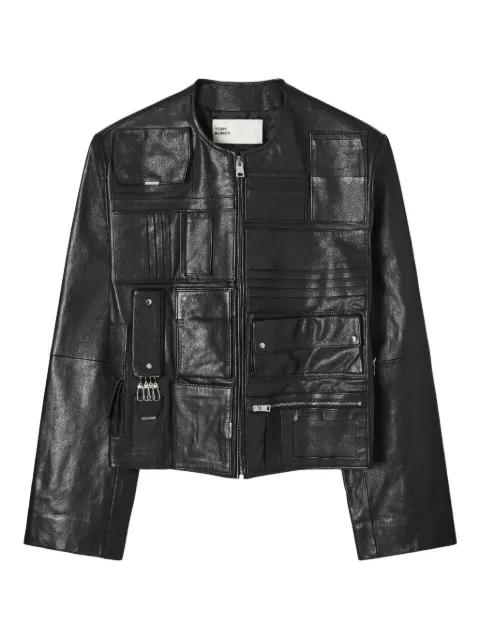 pocket leather jacket by TORY BURCH