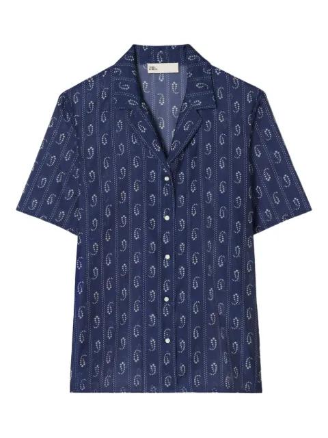 printed camp beach shirt by TORY BURCH