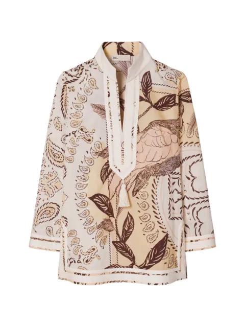 printed cotton Tory tunic by TORY BURCH