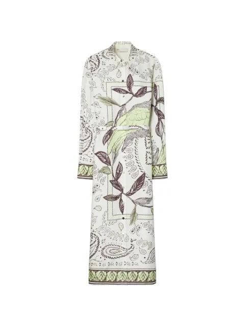 printed silk shirt dress by TORY BURCH